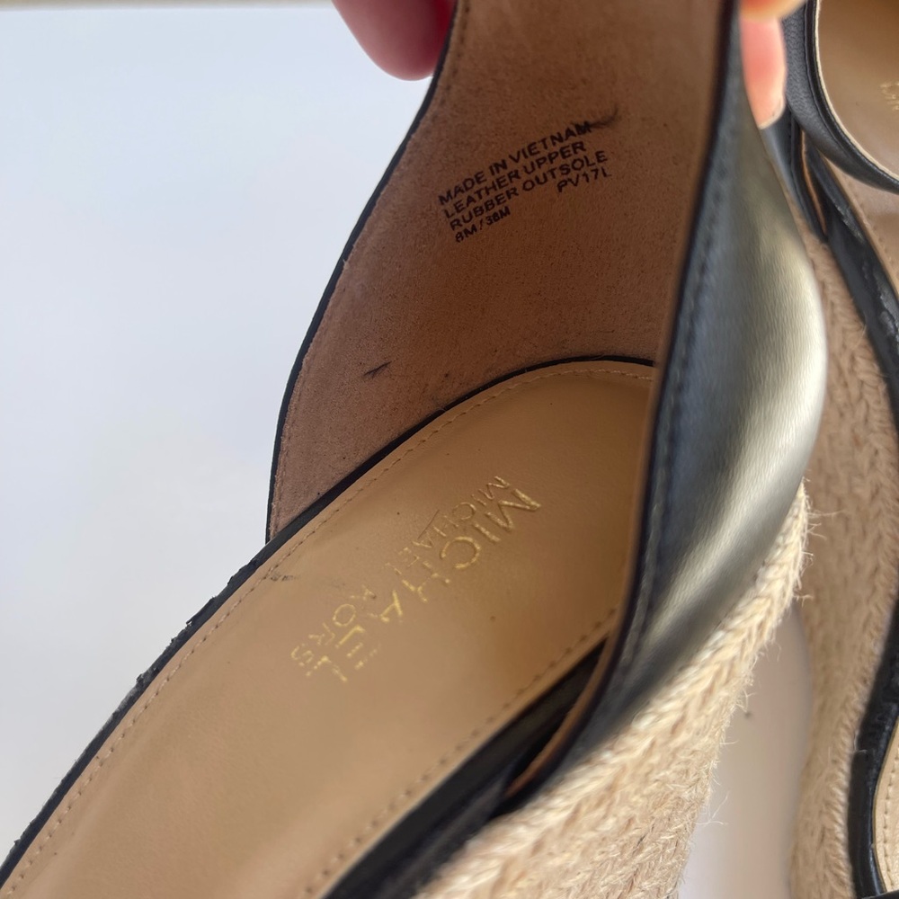 Michael Kors Black Bella Ruffle Wedge Espadrille Style - Picture 10 of 10